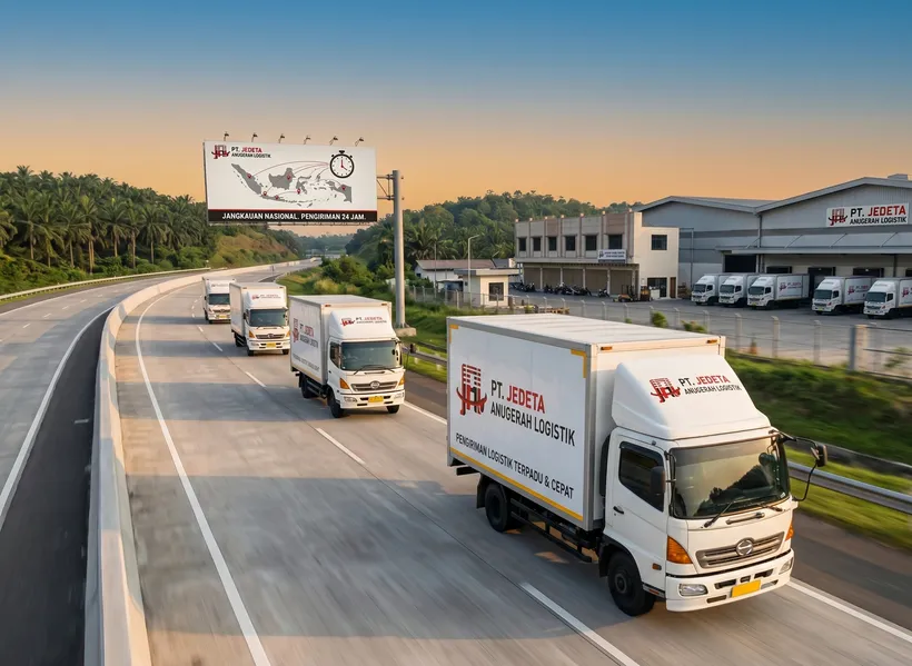 Armada truk logistik Jedeta untuk pengiriman bisnis